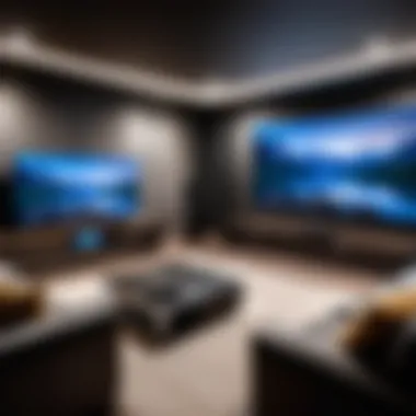Home Theater Experience with Vankyo Projector and Speakers Vankyo projector with premium sound system in a home theater setup.