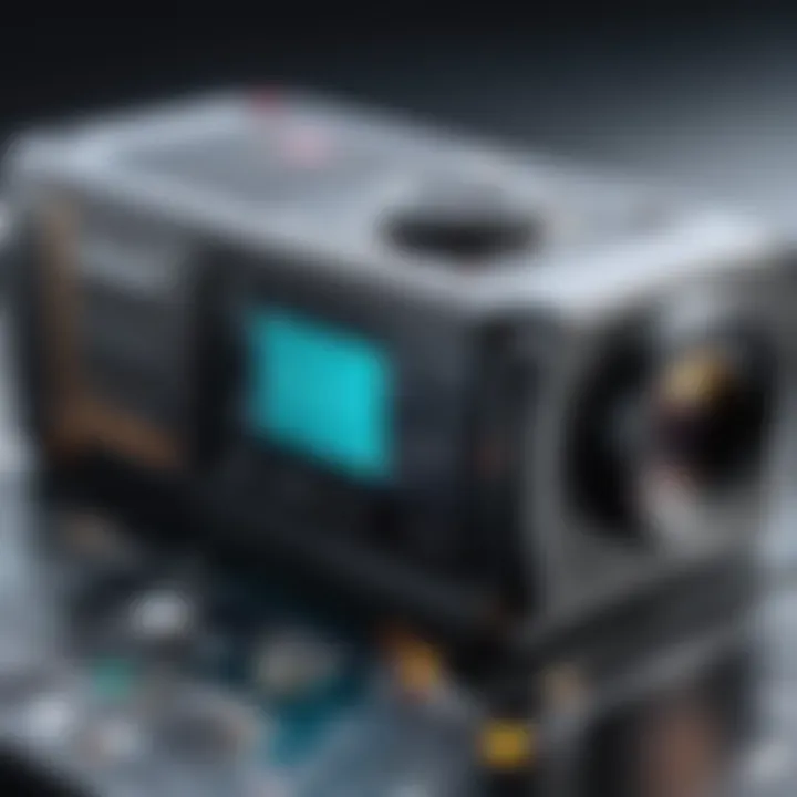 Close-up view of advanced features on a secret camera recorder