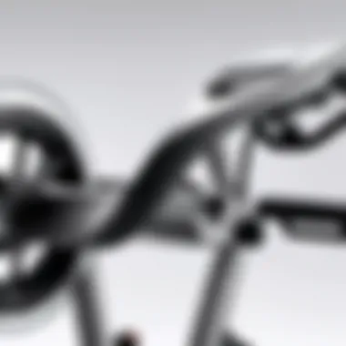 Close-up of Exia exercise bike's ergonomic design features