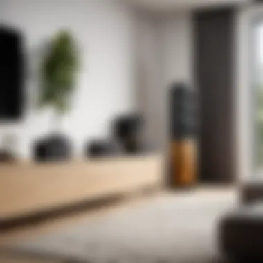 A demonstration of the sound quality emitted by a Volkano speaker in a modern living room setting.