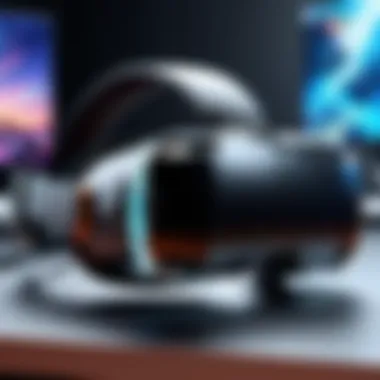 VR Glasses in a Gaming Environment A gaming setup featuring visual reality glasses in action