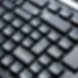 Close-up of Russian laptop keyboard layout showcasing Cyrillic characters