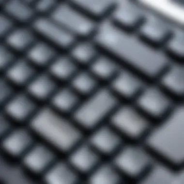 Close-up of Russian laptop keyboard layout showcasing Cyrillic characters