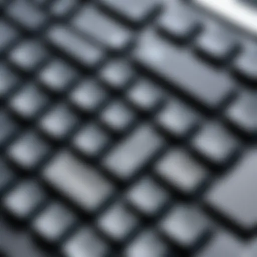 Close-up of Russian laptop keyboard layout showcasing Cyrillic characters