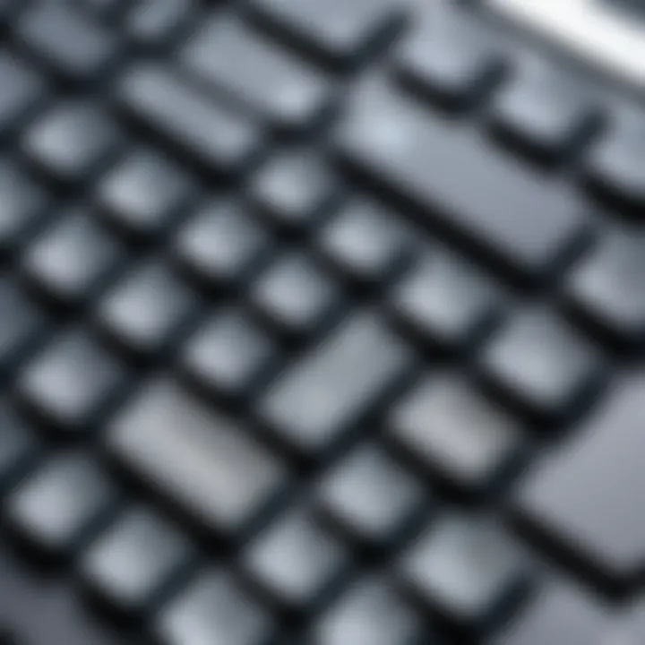 Close-up of Russian laptop keyboard layout showcasing Cyrillic characters