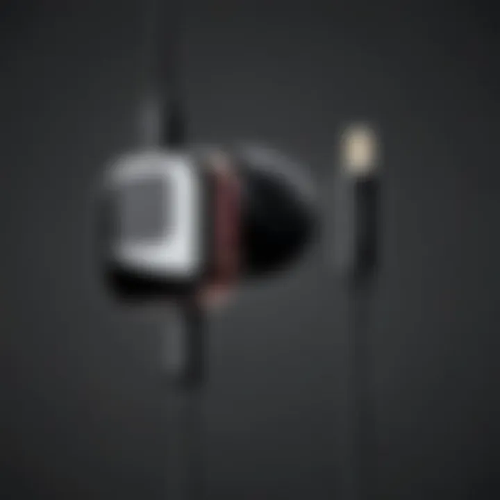 Detailed view of iPhone SE earphone adapter showcasing its design
