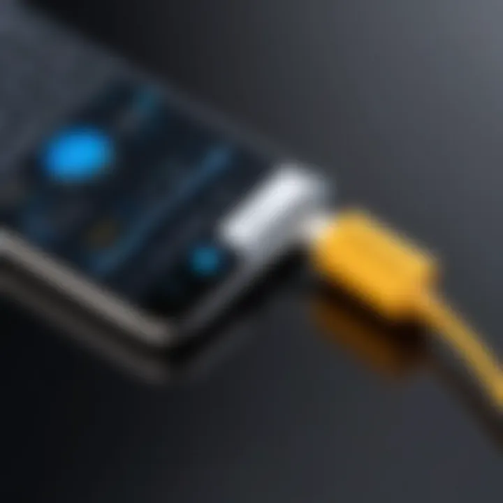 Performance metrics displayed in a graph related to micro lightning cables