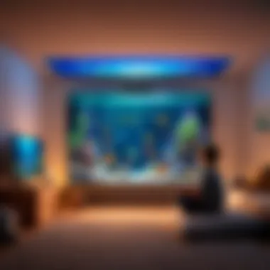 Calming Effects: Night Light Projection for Kids Children enjoying a calming atmosphere created by a fish night light projector