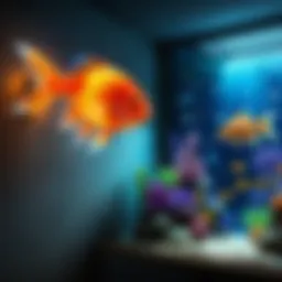 A soothing fish night light projector casting underwater scenes on a wall