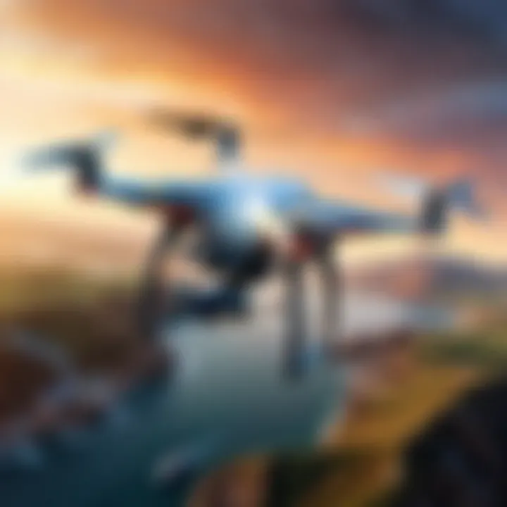 A drone in flight capturing stunning aerial footage, demonstrating its application in various fields.
