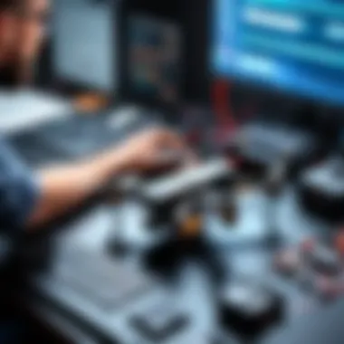 Programming Essentials for Drone Operation A programmer working on coding a drone, illustrating the programming aspect of drone technology.