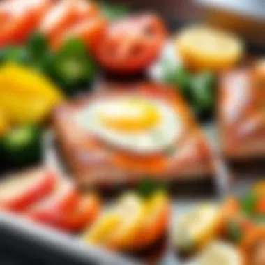 A completed sheet pan meal ready to be enjoyed