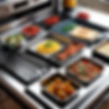 An organized kitchen featuring essential tools for sheet pan cooking