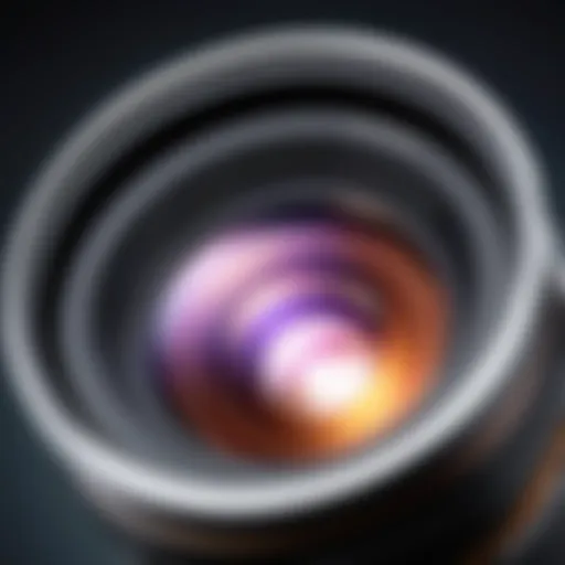 Close-up view of the Rokinon zoom cine lens showcasing its intricate design and build quality