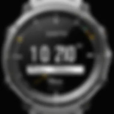 Detailed Interface of Suunto Core Close-up view of the Suunto Core smartwatch interface showcasing its features