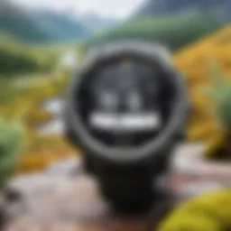 Suunto Core smartwatch displayed in a rugged outdoor setting
