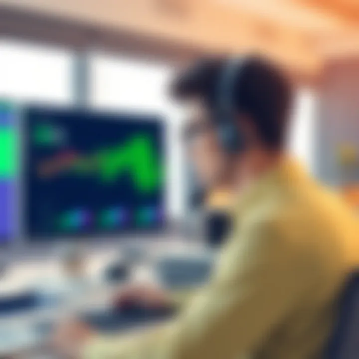 Wireless headset in a professional workspace setting.