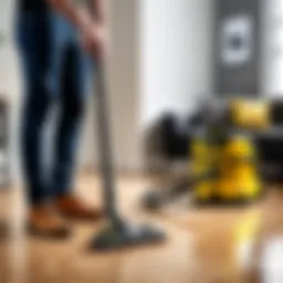 Stylish Stanley wet and dry vacuum in action