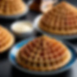 A close-up view of a waffle cone bowl maker showcasing intricate design features.