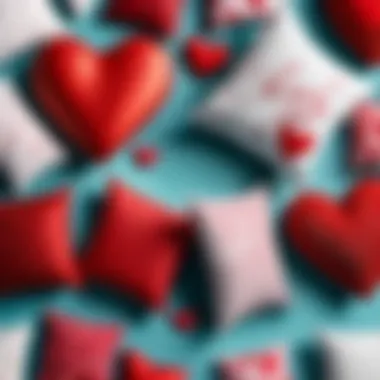 Variety of Materials for Valentine's Day Pillow Covers Assortment of Valentine's Day pillow covers in various materials