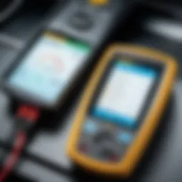Close-up of a Fluke EV tester showcasing its advanced interface and display features.