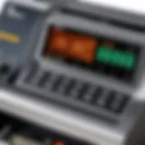 Close-up of a G-Star money counter displaying its screen and buttons