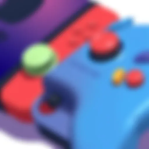 Close-up of a GameCube controller connected to a Nintendo Switch via an adapter