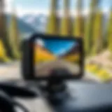 GoPro mounted on a car window