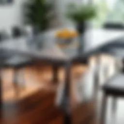 Durable heavy duty clear table cover placed on a dining table with decorative elements