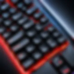 Close-up view of the Hyper X Mini gaming keyboard highlighting its compact design.