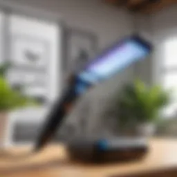 Close-up view of an indoor zapper insect killer in action