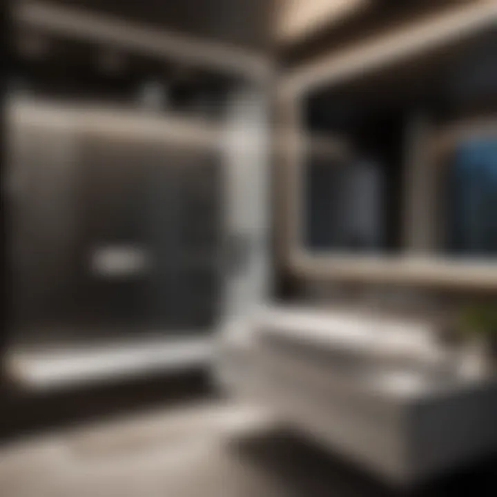 Elegant bathroom with integrated lighting and sound system