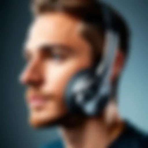 Close-up view of JLab BT headphones showcasing design and comfort