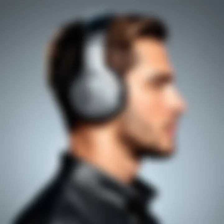 Illustration depicting wireless audio technology integration in JLab BT headphones