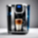 Close-up of a high-tech Keurig coffee maker showcasing its sleek design and modern interface