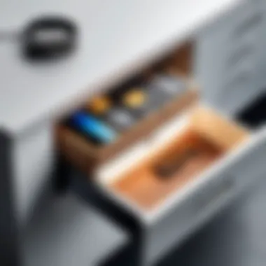 Innovative Lamp Design with Concealed Storage Innovative lamp design featuring a cleverly concealed storage drawer