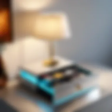 Luxurious Lamp with Integrated Drawer Luxurious lamp with an integrated drawer showcasing modern design