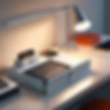 Stylish Desk Lamp with Functional Drawer Stylish desk lamp with functional drawer for organizing essentials
