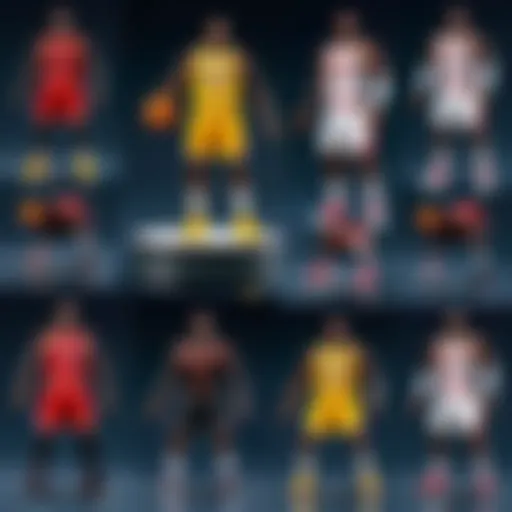 Collection of LeBron James action figures showcasing different poses and outfits