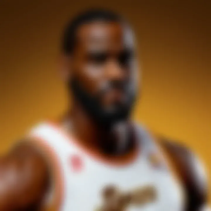 Close-up view of a detailed LeBron James McFarlane action figure highlighting craftsmanship