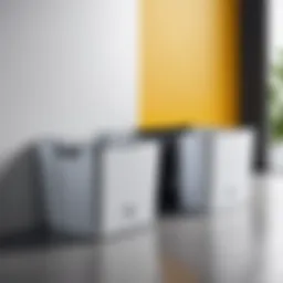 Elegant M Design plastic bins showcased in a modern environment