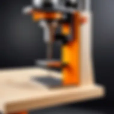 Illustration of the Gravity Heel in action, demonstrating its functionality in woodworking.