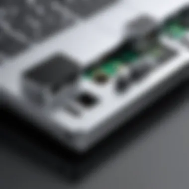 Ports and Connections of the Surface Pro Dock Close-up of the ports and connections available on the Surface Pro Dock.