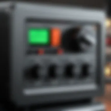 Close-up view of the control panel of a Mighty Mite gate opener