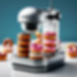 Mini donut making machine showcasing intricate design and features
