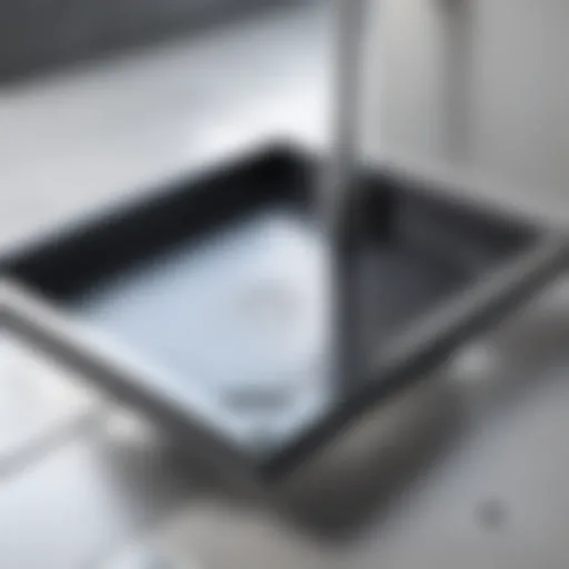 Detailed view of an MPL shower pan showcasing its construction.