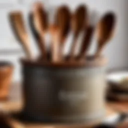 Elegant Mud Pie Utensil Holder showcasing rustic charm