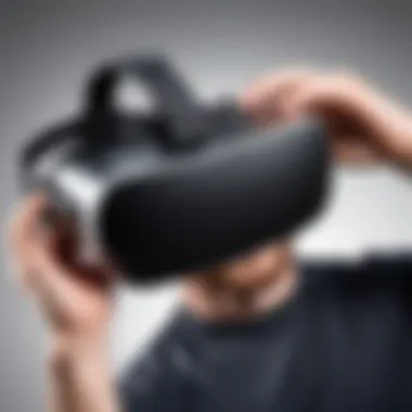 Installation of the Oculus battery pack on a VR headset