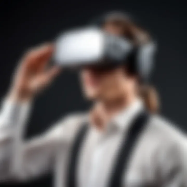 User enjoying VR experience enhanced by the Oculus battery pack