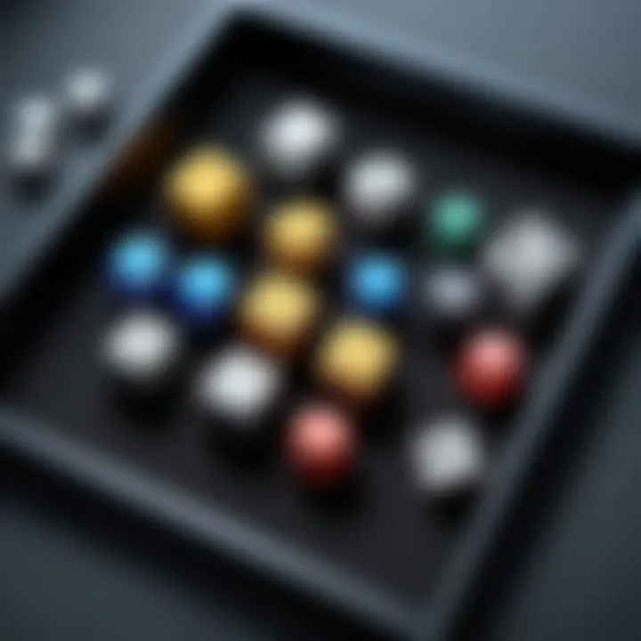 Close-up of the materials used in a padded dice tray's construction.